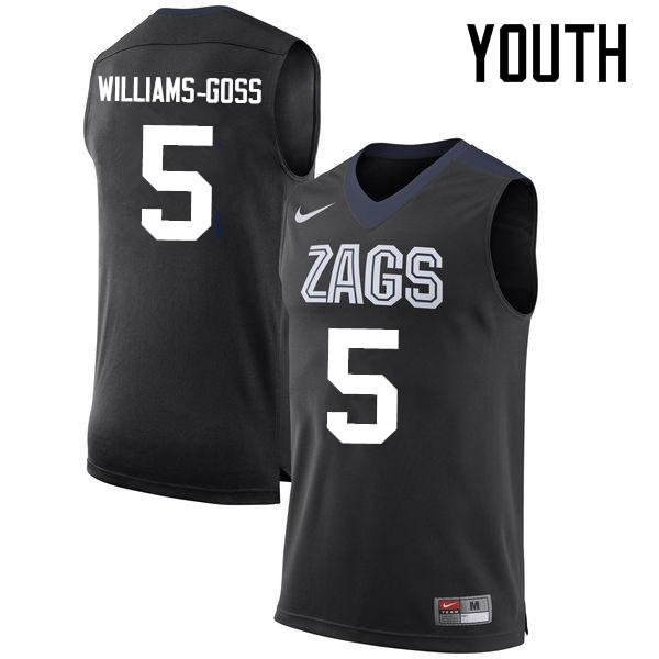 Youth #5 Nigel Williams-Goss Gonzaga Bulldogs College Basketball Jerseys-Black